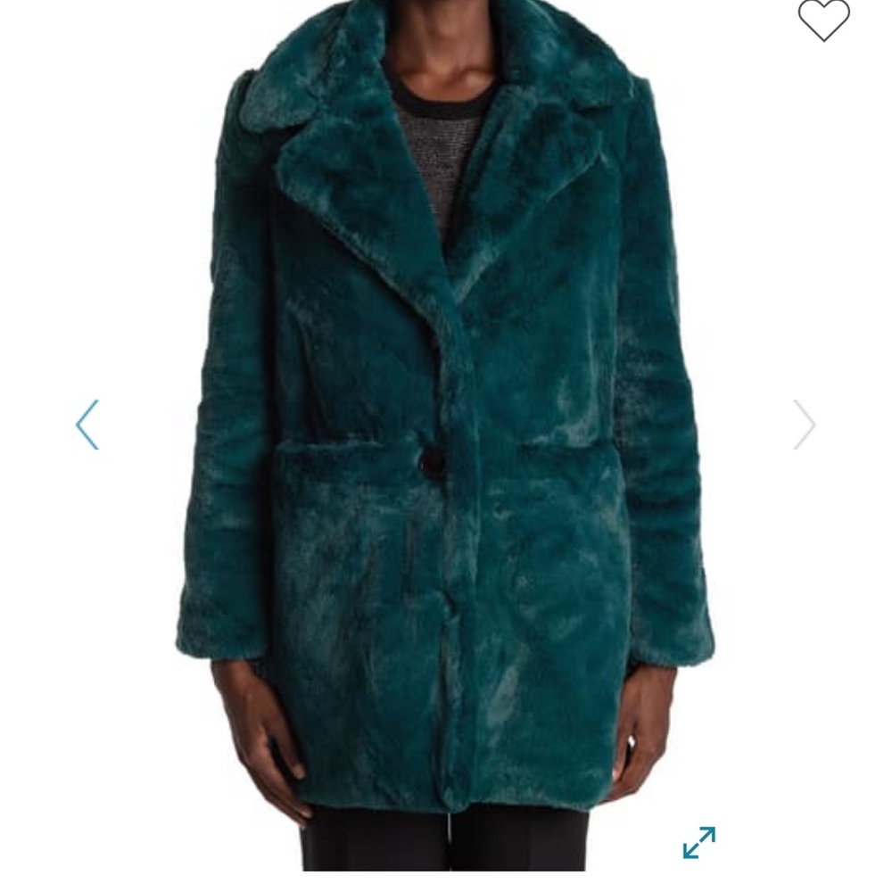 Faux fur coat deep green Sam Edelman